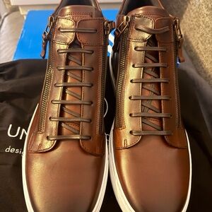 New - Untamed Street Italian Handmade Leather High Sneakers “SOHO” - Size 44 EU